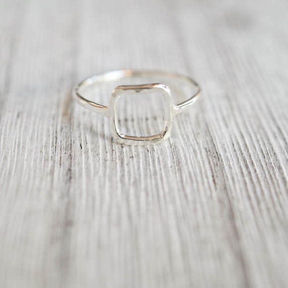 Open square ring sterling silver - Picture 3 of 5